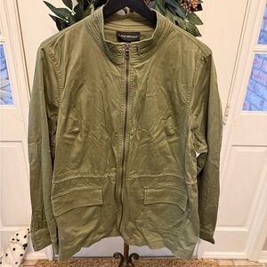 Lane Bryant Olive Green Cargo Jacket Utility Jacket Lightweight 14/16 14 16
